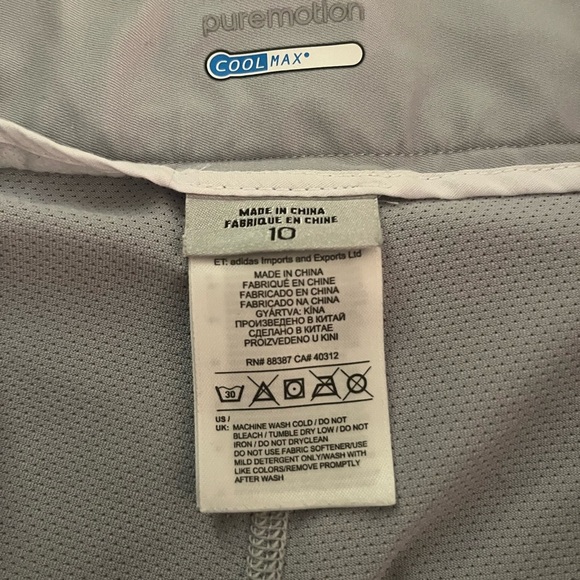 Adidas PureMotion pleated gray golf pickleball skirt women’s 10 - Picture 6 of 6